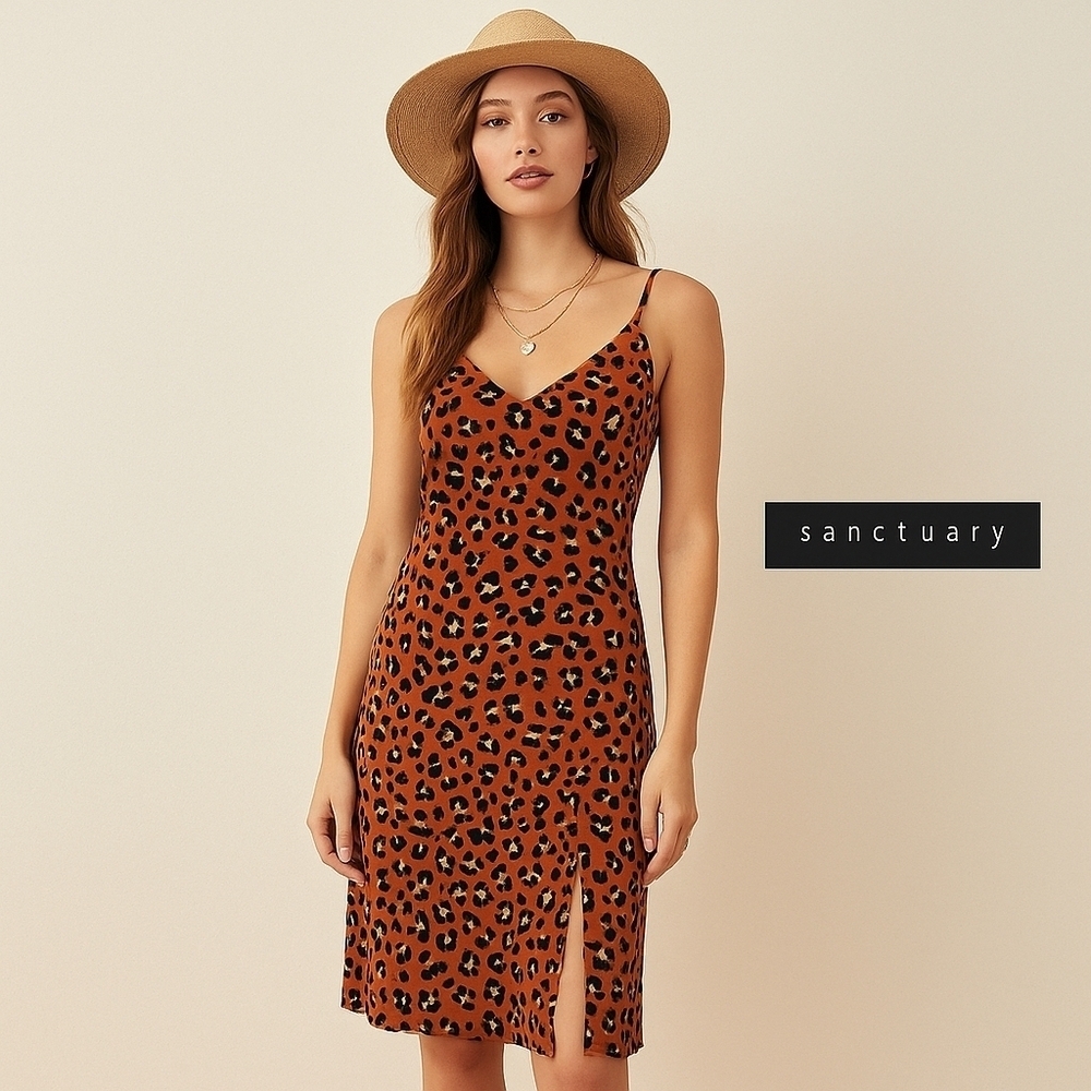 Sanctuary Leopard Print Slip Dress Size 2